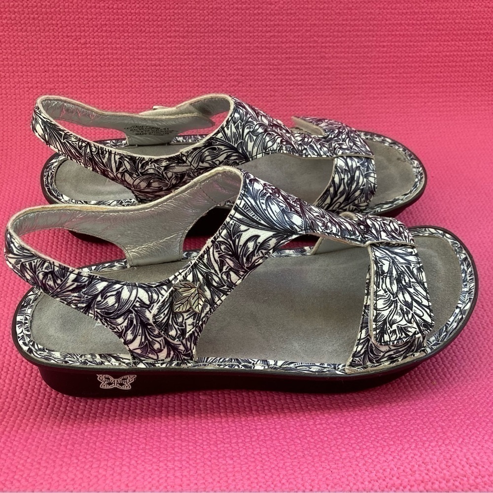 Alegria Kendra KEN-679 Sz 41 (10)Sandals Shoes Blue White Ankle Strap Comfort